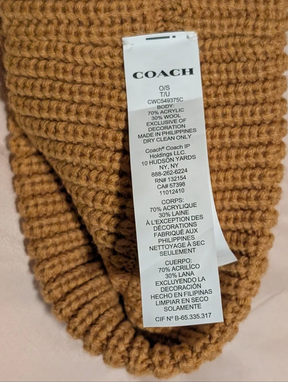 Coach Knit Headband with Leather Logo Patch